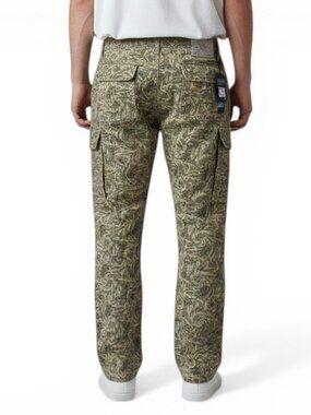 True Religion Men's Cargo Pants Size 36x32 Tiger Camouflage Twill Utility NEW